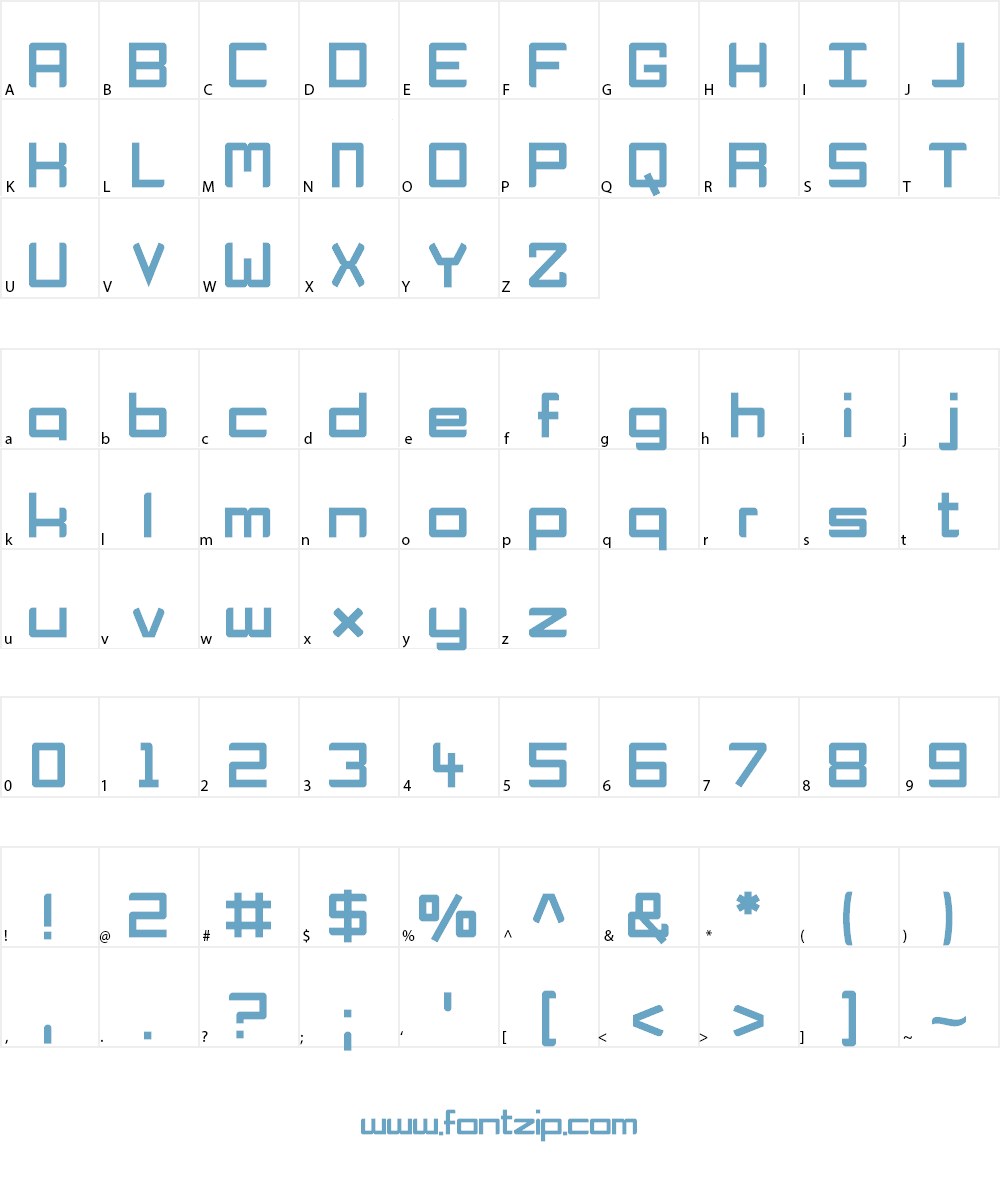 Rapid Finger 101 Font Character